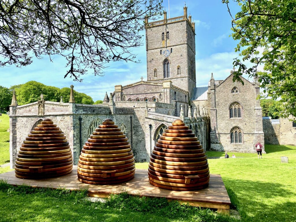 Bee hives St Davids Cathedral